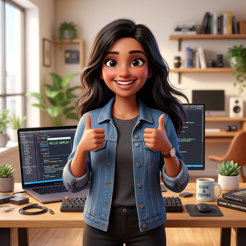 smiling developer